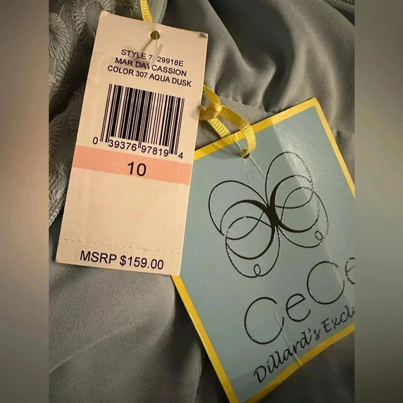 CeCe aqua dusk layered mini dress size 10 - Picture 8 of 10